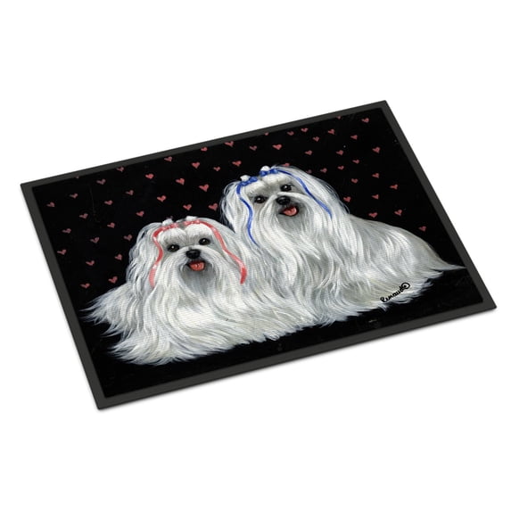 Carolines Treasures PPP3263JMAT Maltese Sweethearts Door Mat Indoor Rug or Outdoor Welcome Mat 24x36 Doormat 24H X 36W