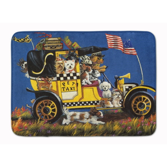 Carolines Treasures PPP3264RUG Pet Taxi Multiple Dog Breeds Bath Mat Machine Washable  Anti-fatigue Memory Foam Kitchen