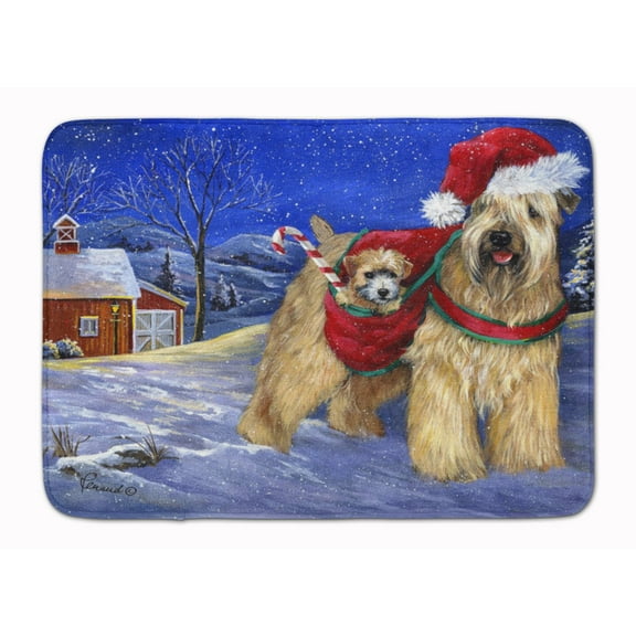 Carolines Treasures PPP3275RUG Wheaten Terrier Christmas Bath Mat Machine Washable  Anti-fatigue Memory Foam Kitchen Rug