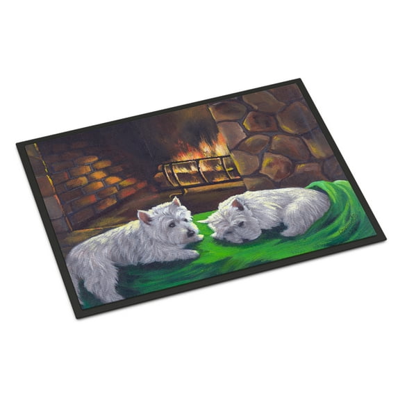 Carolines Treasures PPP3276JMAT Westie A Winters Night Door Mat Indoor Rug or Outdoor Welcome Mat 24x36 Doormat 24H X
