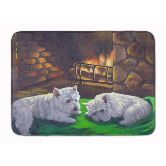 Carolines Treasures PPP3276RUG Westie A Winters Night Bath Mat Machine Washable Anti-fatigue Memory Foam Kitchen Rug