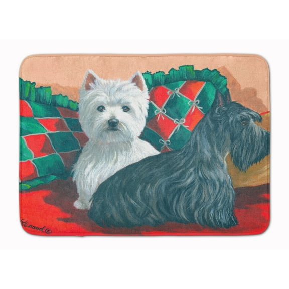 Carolines Treasures PPP3277RUG Westie and Scottie Great Scots Bath Mat Machine Washable Anti-fatigue Memory Foam