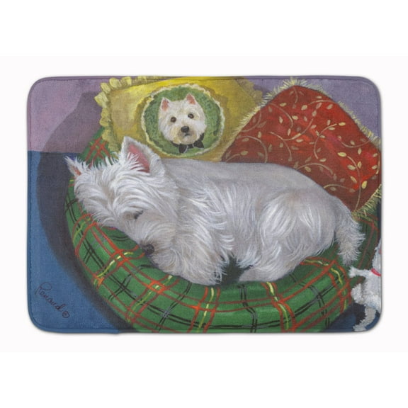 Carolines Treasures PPP3282RUG Westie Precious Toto Bath Mat Machine Washable  Anti-fatigue Memory Foam Kitchen Rug  19