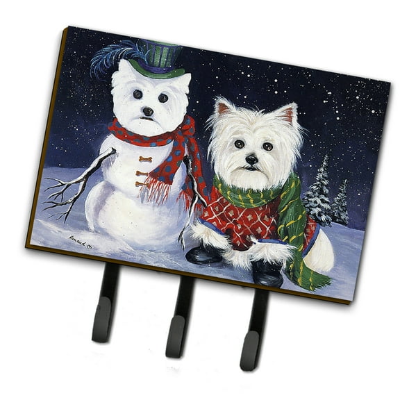 Westie Christmas Self Portrait Leash or Key Holder