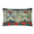 thumbnail image 1 of Yorkshire Terrier Yorkie 2 Hearts Canvas Fabric Decorative Pillow, 1 of 3