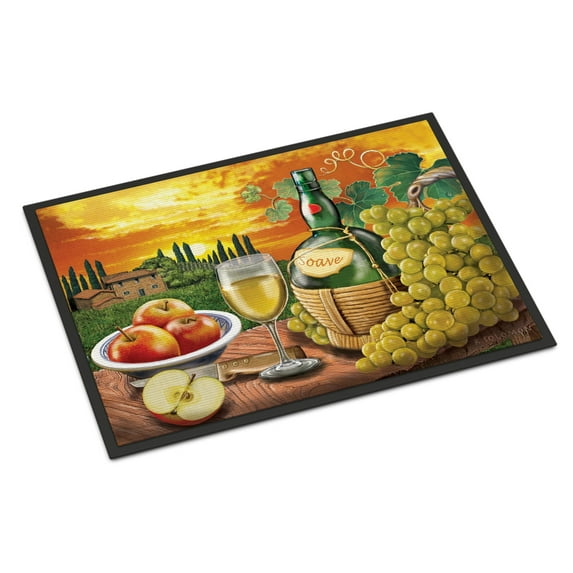 Carolines Treasures PRS4027JMAT Soave Wine and Cheese Door Mat Indoor Rug or Outdoor Welcome Mat 24x36 Doormat 36"L x