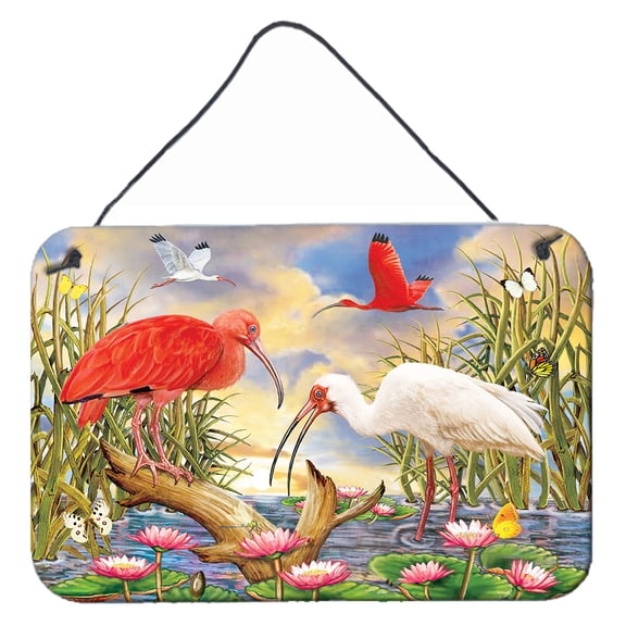 Carolines Treasures PRS4033DS812 Scarlet And White Ibis Wall or Door Hanging Prints  8x12 multicolor