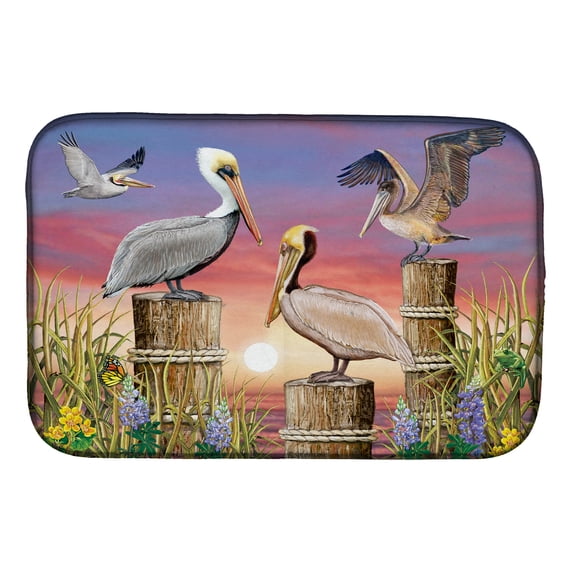Pelicans Dish Drying Mat