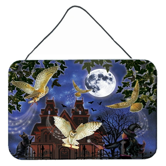 Carolines Treasures PRS4051DS812 Halloween Owl Express Wall or Door Hanging Prints  8x12 multicolor