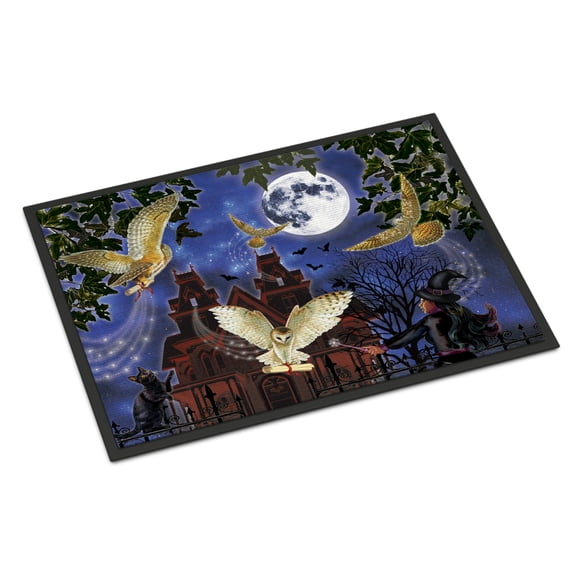 Carolines Treasures PRS4051MAT Halloween Owl Express Door Mat Indoor Rug or Outdoor Welcome Mat 18x27 Doormat 27"L x