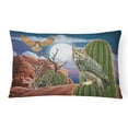 thumbnail image 1 of Great Horned Owl In The Desert Canvas Fabric Decorative Pillow, 1 of 4