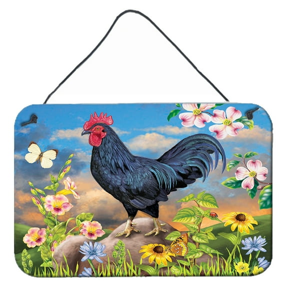 Carolines Treasures PRS4060DS812 Black Rooster Wall or Door Hanging Prints 8x12 multicolor
