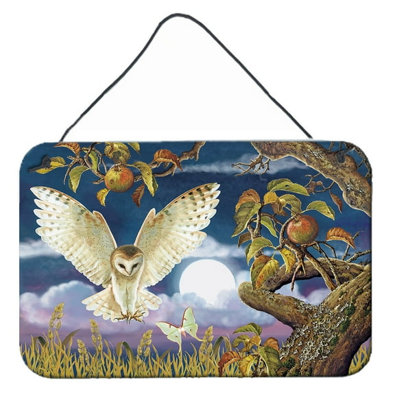 Carolines Treasures PRS4062DS812 Barn Owl In The Orchard Wall or Door Hanging Prints 8x12 multicolor