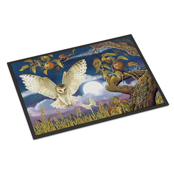 Barn Owl In The Apple Orchard Door Mat
