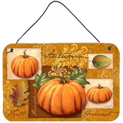 Carolines Treasures PTW2006DS812 Fall Harvest Pumpkins Wall or Door Hanging Prints  8x12 multicolor