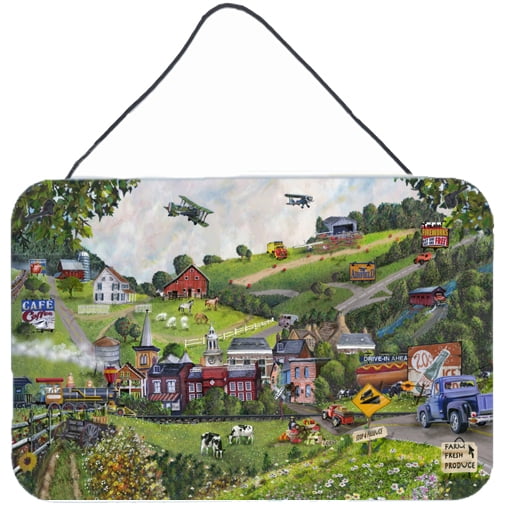 Carolines Treasures PTW2012DS812 Summer in Small Town USA Wall or Door Hanging Prints 8x12 multicolor