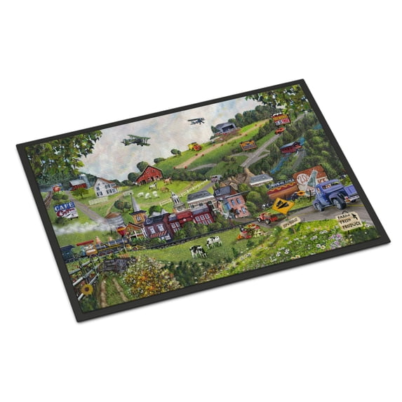 Carolines Treasures PTW2012JMAT Summer in Small Town USA Door Mat Indoor Rug or Outdoor Welcome Mat 24x36 Doormat 36"L