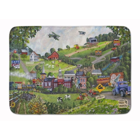 Carolines Treasures PTW2012RUG Summer in Small Town USA Machine Washable Memory Foam Mat 19 X 27" multicolor