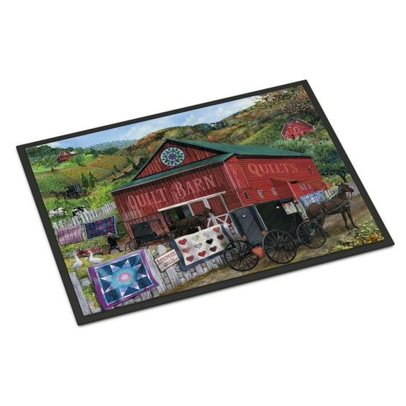 Carolines Treasures PTW2018JMAT The Quilt Barn Door Mat Indoor Rug or Outdoor Welcome Mat 24x36 Doormat 36"L x 24"W