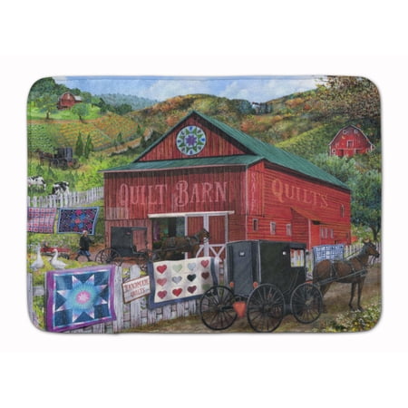 Carolines Treasures PTW2018RUG The Quilt Barn Machine Washable Memory Foam Mat 19 X 27" multicolor