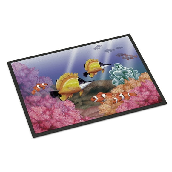 Carolines Treasures PTW2031MAT Undersea Fantasy 6 Door Mat Indoor Rug or Outdoor Welcome Mat 18x27 Doormat  27"L x 18"W