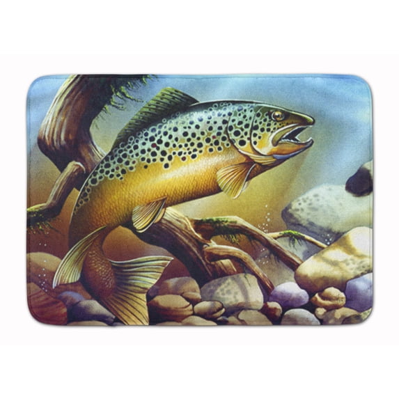 Carolines Treasures Brook Trout Floor Mat, 19" x 27", Multicolor