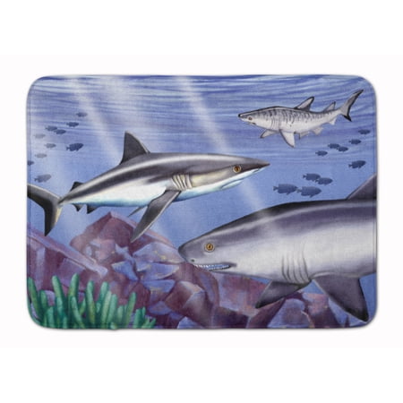 Carolines Treasures PTW2043RUG Sharks Machine Washable Memory Foam Mat 19 X 27" multicolor
