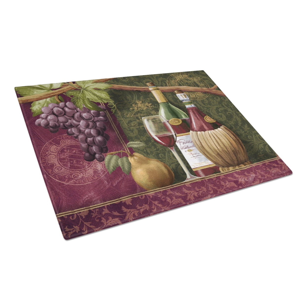 Large Wine Chateau Roma Tempered Glass Cutting Board