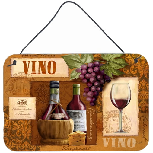 Carolines Treasures PTW2045DS812 Vino Wine Wall or Door Hanging Prints 8x12 multicolor