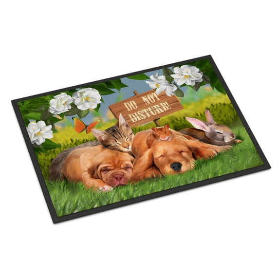 Carolines Treasures PTW2048JMAT Golden Retriever and Sharpei Do Not Disturb Door Mat Indoor Rug or Outdoor Welcome Mat