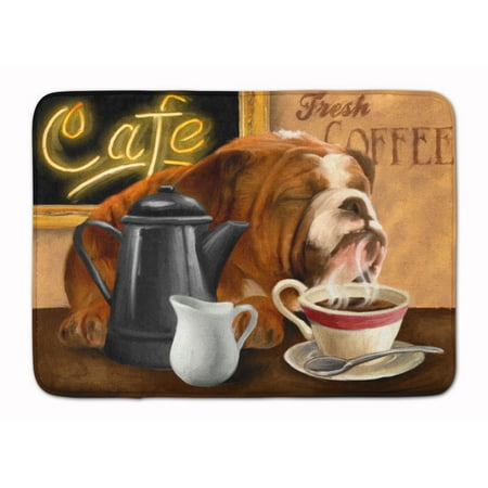 Carolines Treasures English Bulldog Morning Coffee Floor Mat, 19" x 27", Multicolor