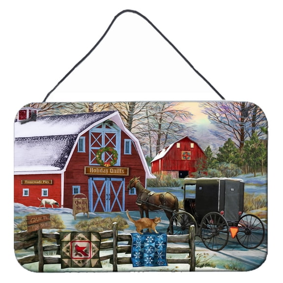 Christmas Holiday Quilt Shop Barn Wall or Door Hanging Prints