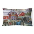 thumbnail image 1 of Carolines Treasures PTW2064PW1216 Christmas Holiday Quilt Shop Barn Canvas Fabric Decorative Pillow  12H x16W multicolor, 1 of 4