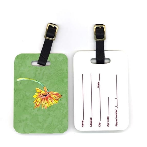 Carolines Treasures  Pair of Gerber Daisy Orange Luggage Tag