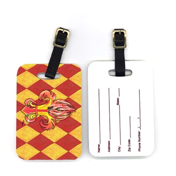 Carolines Treasures Pair of Peppers Fleur De Lis Luggage Tag