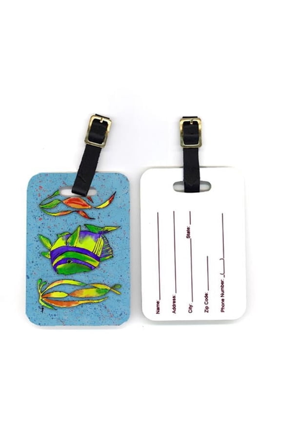 Carolines Treasures Pair of Tropical Fish on Blue Luggage Tag