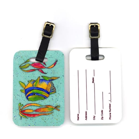 Carolines Treasures Pair of Tropical Fish on Teal Luggage Tag