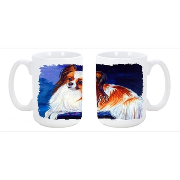 Carolines Treasures  Papillon Dishwasher Safe Microwavable Ceramic Coffee Mug - 15 oz.