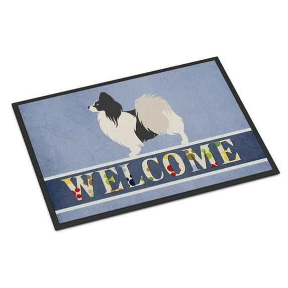 Carolines Treasures Papillon Welcome Indoor or Outdoor Mat - 18 x 27 in.