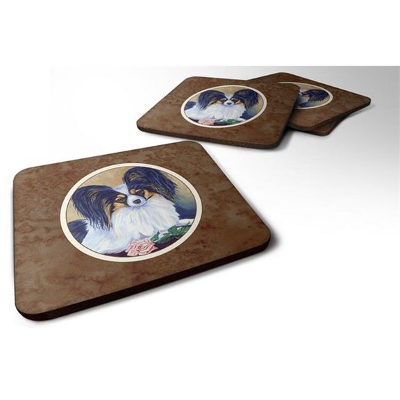 Carolines Treasures  Papillon a Rose for you Foam Coaster