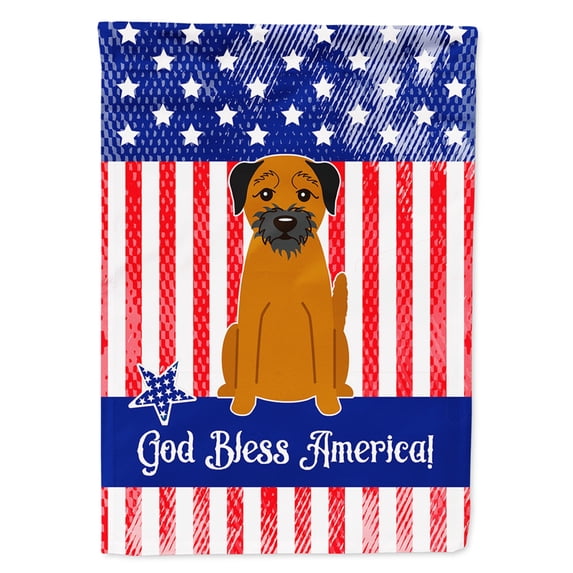 Carolines Treasures BB3034GF Patriotic USA Border Terrier Garden Size outdoor-flags, Multicolor