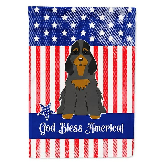 Carolines Treasures BB3088GF Patriotic USA Cocker Spaniel Black Tan Garden Size Flag