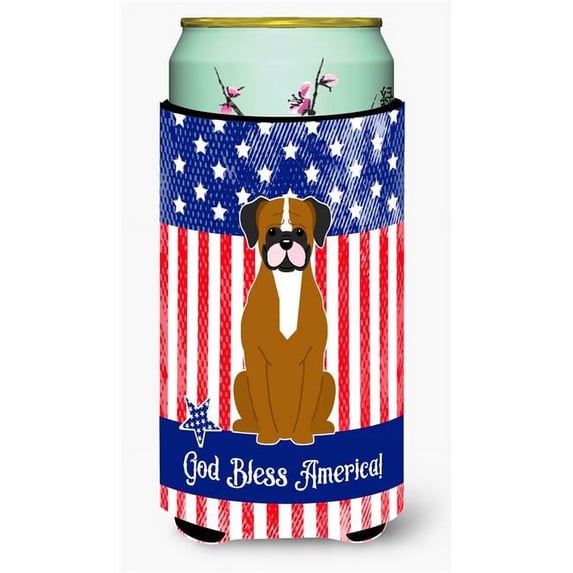 Carolines Treasures Patriotic USA Flashy Fawn Boxer Tall Boy Beverage Insulator Hugger