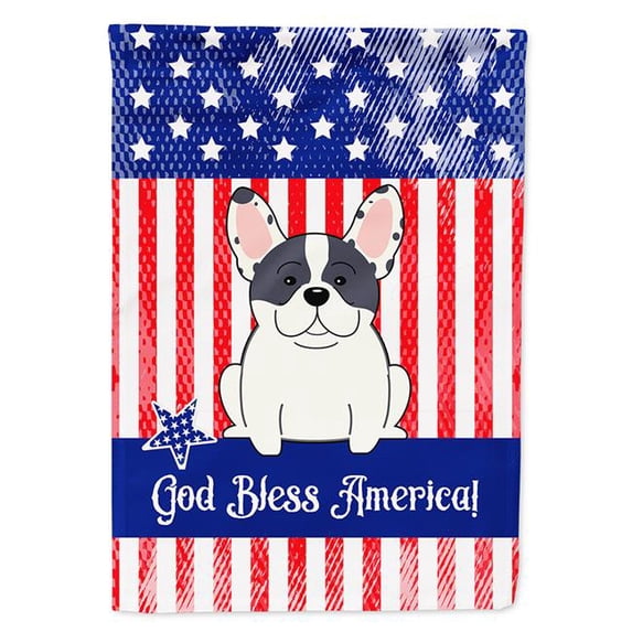 Carolines Treasures BB3006CHF Patriotic USA French Bulldog Piebald Flag Canvas House Size