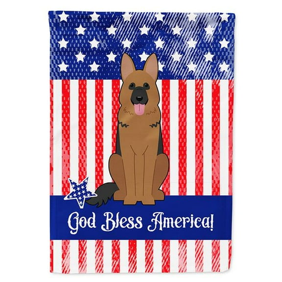 Patriotic USA German Shepherd Flag Garden Size