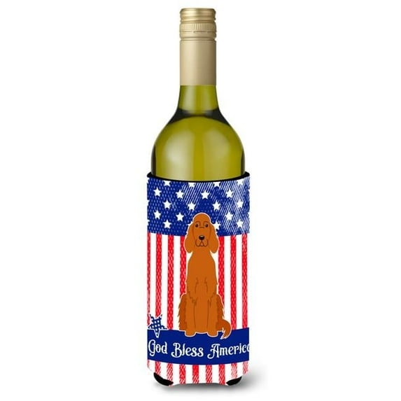 Carolines Treasures BB3059LITERK Patriotic USA Irish Setter Wine Bottle Beverge Insulator Hugger