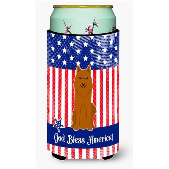 Caroline's Treasures BB3017TBC Patriotic USA Karelian Bear Dog Tall Boy Beverage Insulator Hugger , Tall Boy, multicolor