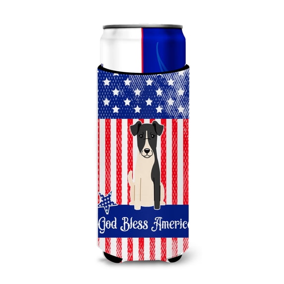 Carolines Treasures Patriotic USA Smooth Fox Terrier Michelob Ultra Hugger for Slim Cans