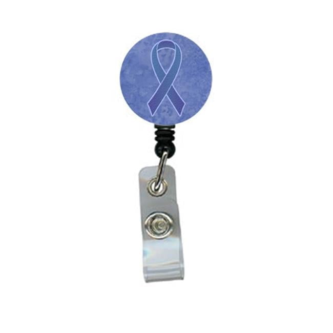 Carolines Treasures AN1208BR Periwinkle Blue Ribbon for Esophageal and Stomach Cancer Awareness Retractable Badge Reel
