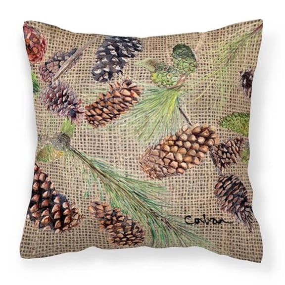 Carolines Treasures  Pine Cones Fabric Decorative Pillow, 14 x 3 x 14 in.